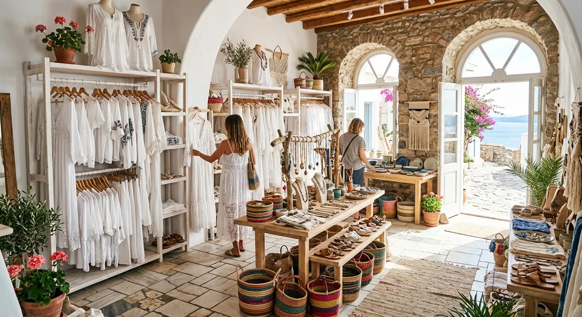 Stilvolle Boutique mit Mode und Kunsthandwerk
