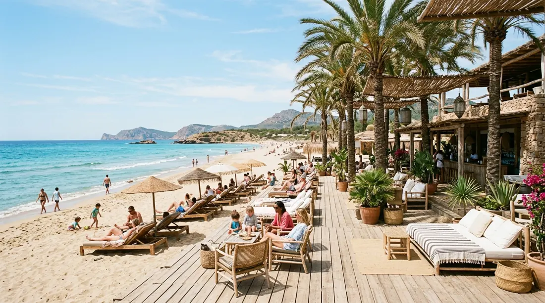 Ontspannen beachclub met boho-flair aan het strand