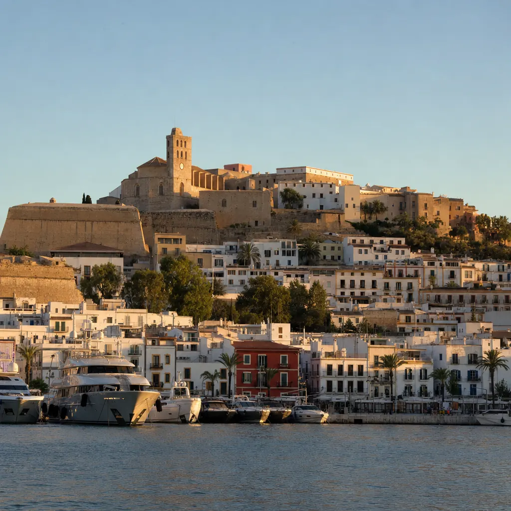 Dalt Vila Altstadt von Ibiza Stadt über dem Hafen