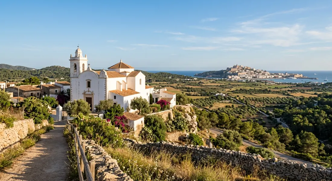Chiesa in collina di San Rafael con vista su Dalt Vila