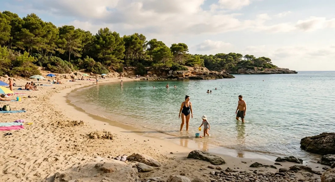 Familienstrand Cala Llenya mit ruhigem Wasser