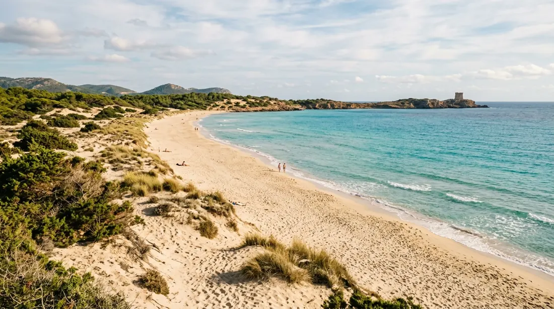 Weiter Sandstrand Es Cavallet mit Dünen
